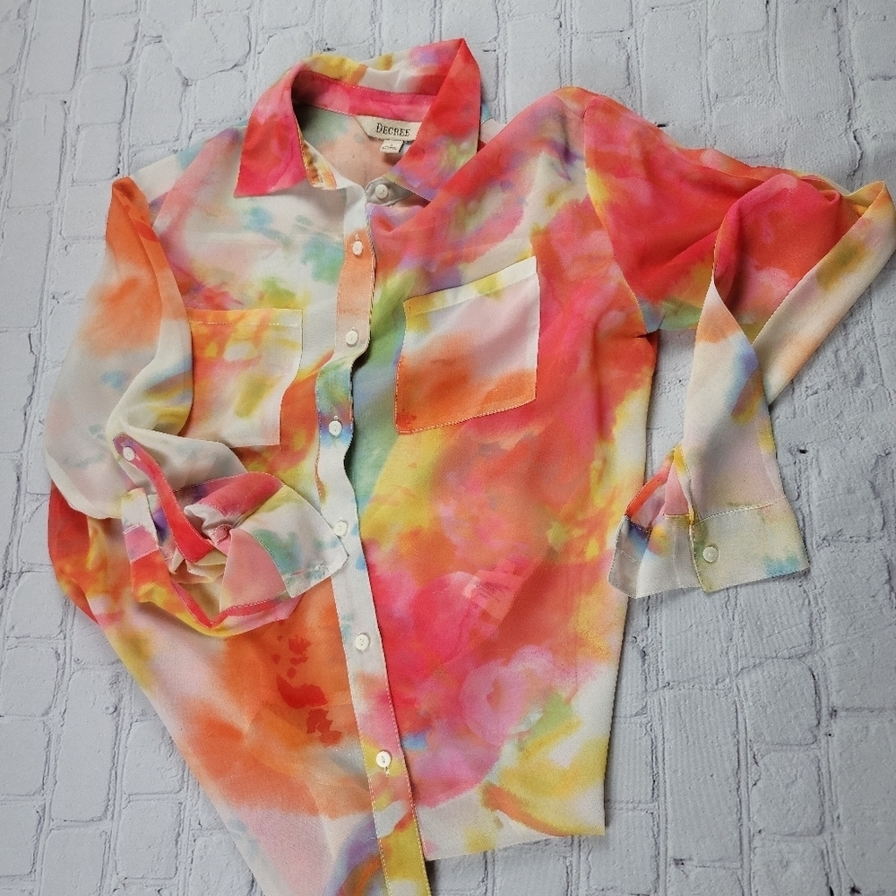 DECREE water color tie-dye blouse - Picture 5 of 11